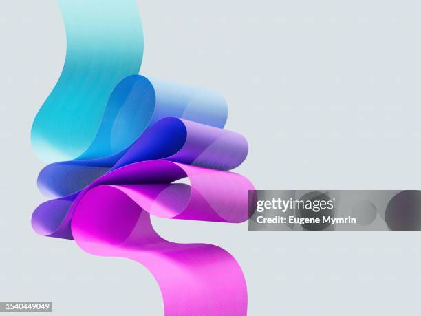 3d wave pattern background. abstract twisted ribbon - twisted stock pictures, royalty-free photos & images