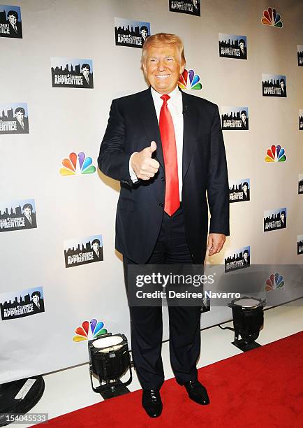 Personality Donald Trump attends the "Celebrity Apprentice All Stars" Season 13 Press Conference at Jack Studios on October 12, 2012 in New York City.