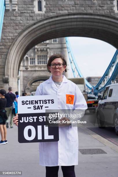 Jen Murphy, a science teacher, as Just Stop Oil scientists, all of which have PhDs are calling for the government to listen to science and take...