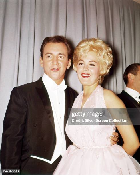 American singer Bobby Darin and his wife, actress Sandra Dee , at the 33rd Academy Awards, Santa Monica, California, where they presented the music...