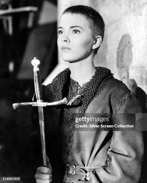 American actress Jean Seberg as Joan of Arc in 'Saint Joan', directed by Otto Preminger, 1957.