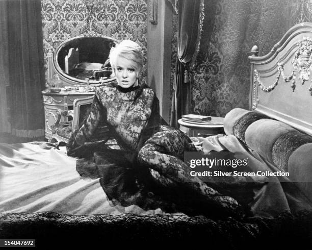 American actress, dancer, and singer Joey Heatherton as Anne in 'Bluebeard', directed by Edward Dmytryk, 1972.