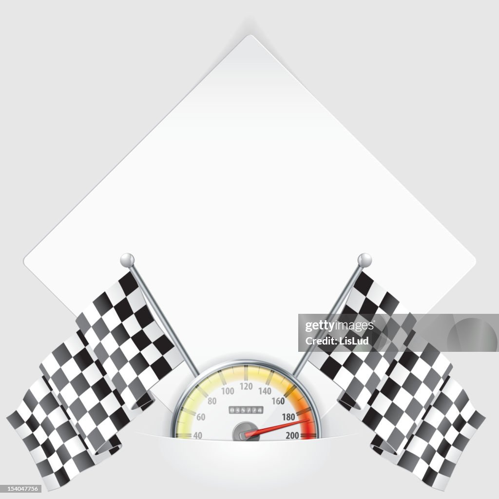 Papercraft Speedometer Sheet Of Paper With Speedometer And Flags High-Res Vector Graphic ...