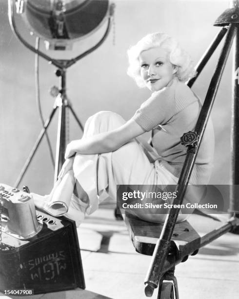 American actress Jean Harlow , circa 1935.