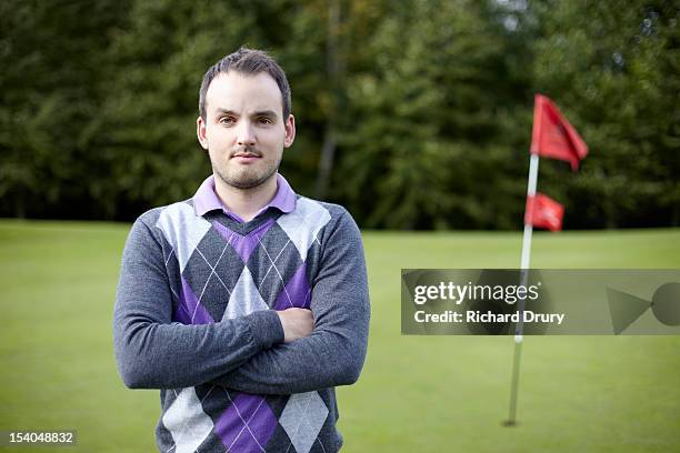 professional golfer on his golf course - argyle stock pictures, royalty-free photos & images