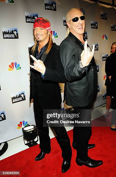 Musicians Bret Michaels and Dee Snider attend the "Celebrity Apprentice All Stars" Season 13 Press Conference at Jack Studios on October 12, 2012 in...