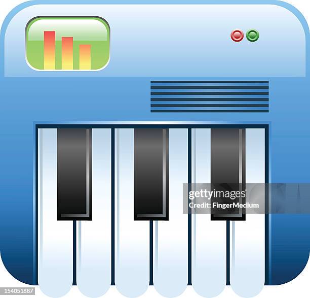 piano icon - electric piano stock illustrations