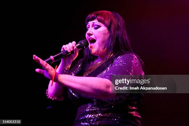 Singer/songwriter Beth Ditto of Gossip performs at Henry Fonda Theater on October 12, 2012 in Hollywood, California.