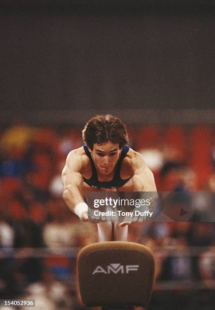 Kurt Thomas of the United States performs during the Men's Horse Vault event on 29th October 1979 during the World Artistic Gymnastics Championships...