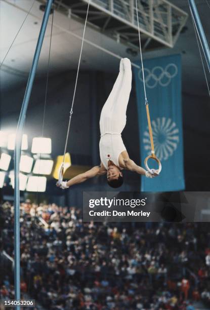 Sawao Kato of Japan during the Men's Individual All-Around event on 30th August 1972 during the XX Olympic Summer Games at the Sports Hall, Olympic...