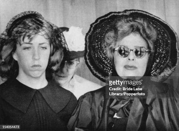 Former star of the silent screen Clara Bow attends the funeral of her husband Rex Bell, a former actor and current Lieutenant Governor of Nevada, in...