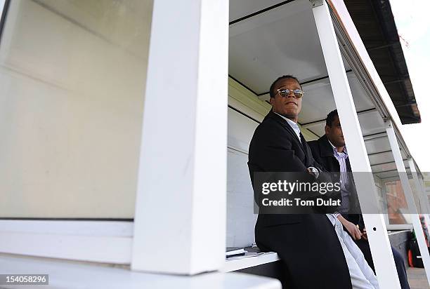 Coach of Barnet Edgar Davids looks on prior to the npower League Two match between Barnet and Plymouth Argyle at Underhill Stadium on October 13,...