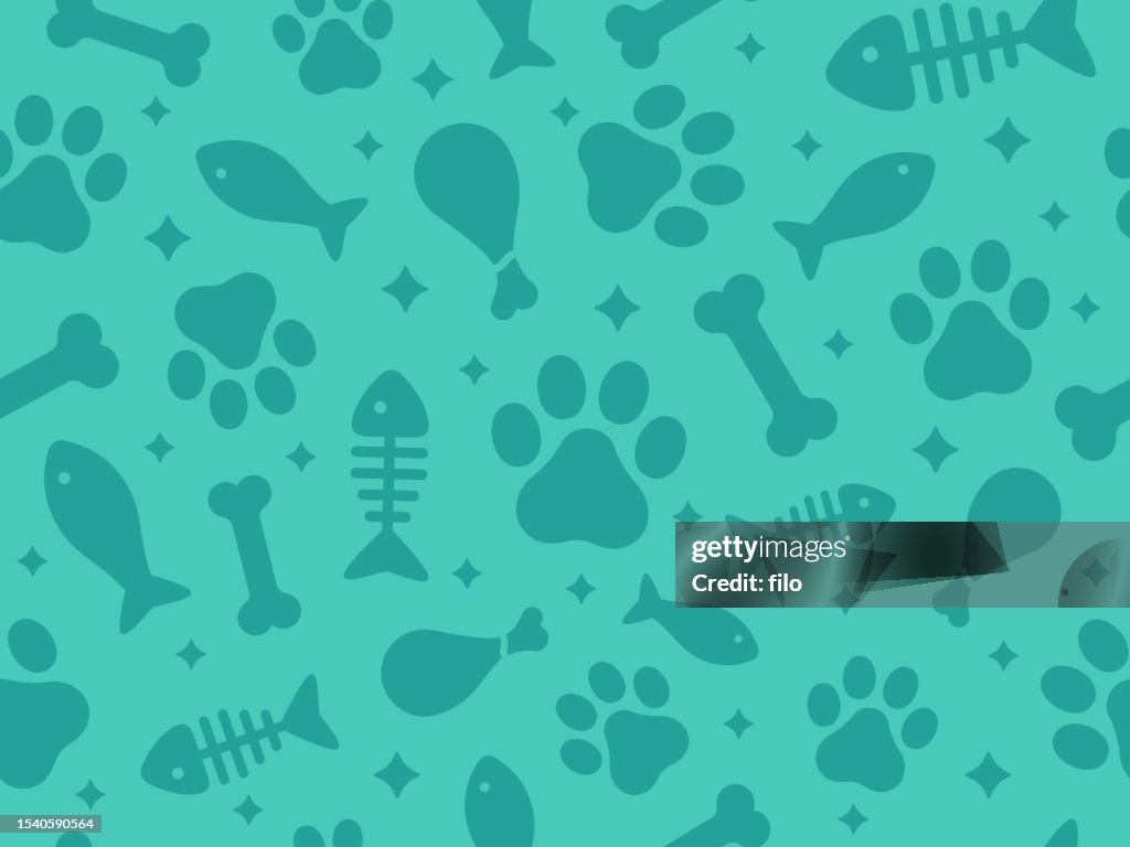 Pets Cat and Dog Seamless Animal Theme Background