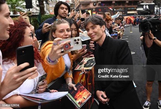 Cillian Murphy attends the UK Premiere of "Oppenheimer" at Odeon Luxe Leicester Square on July 13, 2023 in London, England.