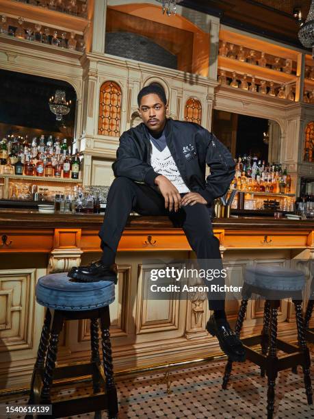 Actor Kelvin Harrison Jr. Is photographed for Hemispheres Magazine on February 23, 2023 at The Ivory Peacock in New York City.