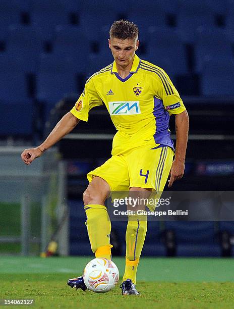 Jovan Vidovic of NK Maribor in action during the UEFA Europa League group J match between S.S. Lazio and NK Maribor at Stadio Olimpico on October 4,...