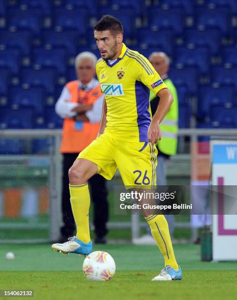 Aleksander Rajcevic of NK Maribor in action during the UEFA Europa League group J match between S.S. Lazio and NK Maribor at Stadio Olimpico on...