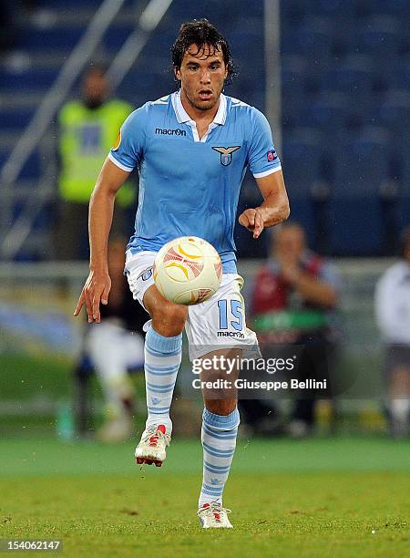 Alvaro Gonzalez of Lazio in action during the UEFA Europa League group J match between S.S. Lazio and NK Maribor at Stadio Olimpico on October 4,...