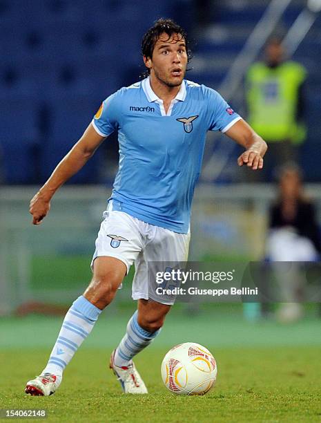 Alvaro Gonzalez of Lazio in action during the UEFA Europa League group J match between S.S. Lazio and NK Maribor at Stadio Olimpico on October 4,...
