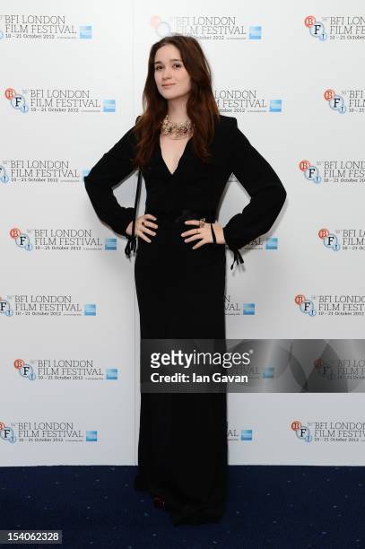 Actress Alice Englert attends the premiere of 'Ginger and Rosa' during the 56th BFI London Film Festival at Odeon West End on October 13, 2012 in...