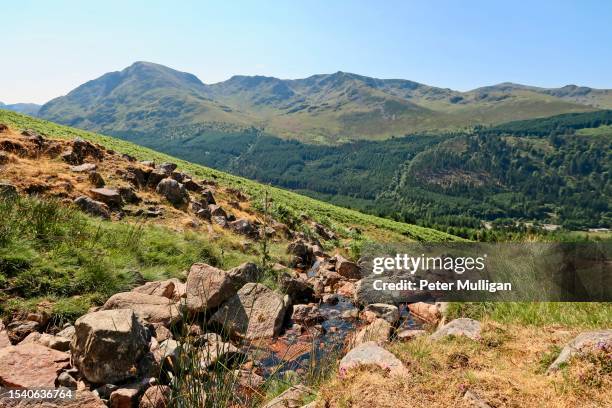 mountain outlines in the english lake district - valley side stock pictures, royalty-free photos & images