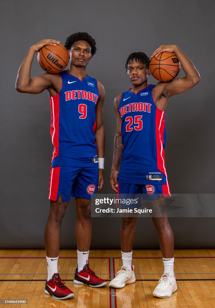 Thompson Rookie Nba Ausar Thompson and Marcus Sasser of the Detroit Pistons pose for a ...