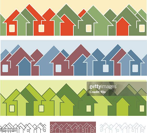 illustrazioni stock, clip art, cartoni animati e icone di tendenza di quartieri - frontespizio