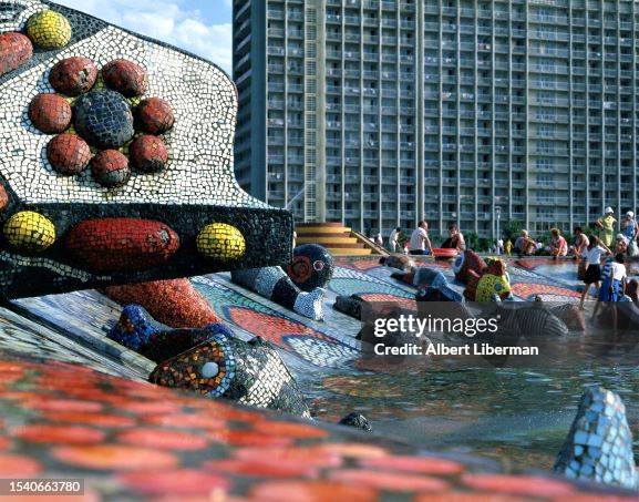 Coral monumental composition for paddling pool in Adler's playground complex, designed by Zurab Tsereteli,1990s,