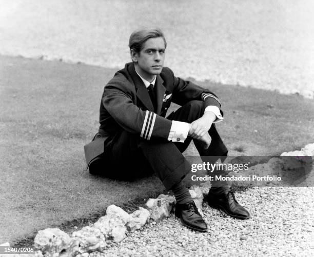 Portrait of the Italian actor Corrado Pani wearing pilot uniform. Italy 1960s