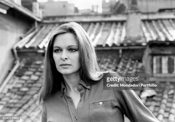Portrait of the Italian actress Lucia Bose . Rome, January 1970
