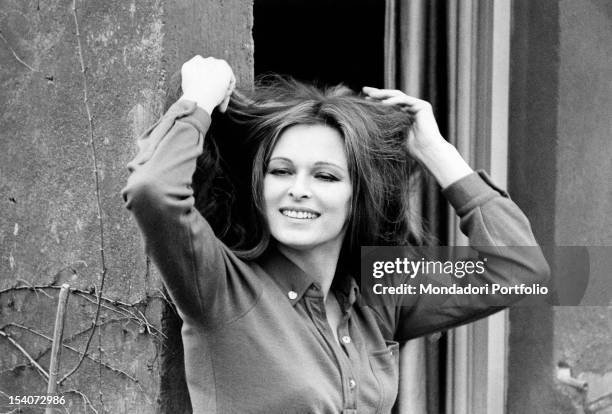 Portrait of the Italian actress Lucia Bose . Rome, January 1970