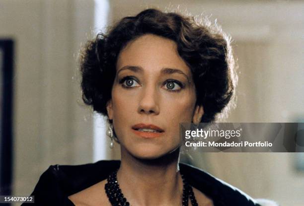 American actress Marisa Berenson acting in the tv mini-serie Spy War. 1988