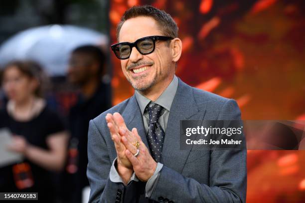 Robert Downey Jr. Attends the "Oppenheimer" UK Premiere at Odeon Luxe Leicester Square on July 13, 2023 in London, England.