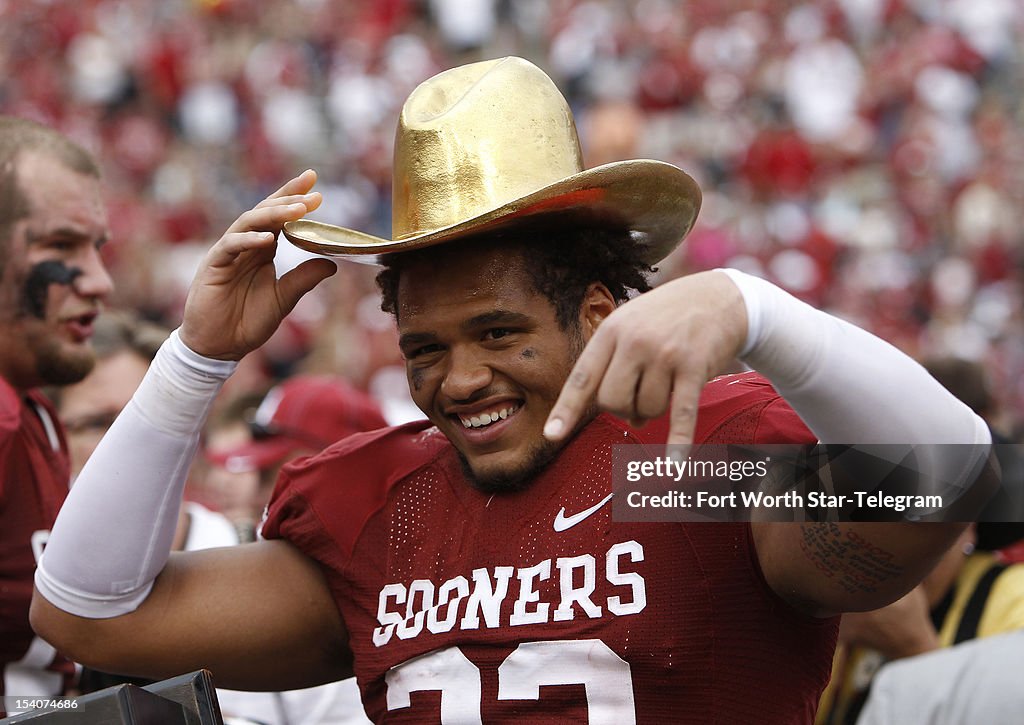 River Rivalry Golden Cowboy Hat Oklahoma Sooners Fullback Trey