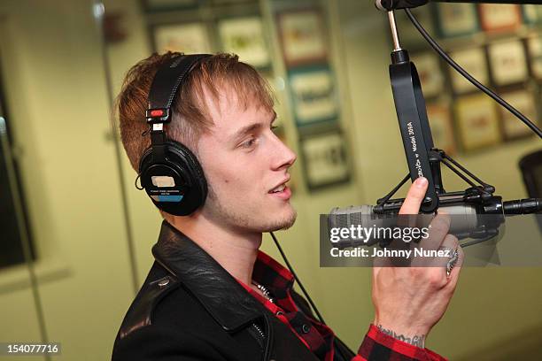 Machine Gun Kelly invades "The Whoolywood Shuffle" at SiriusXM Studios on October 8, 2012 in New York City.