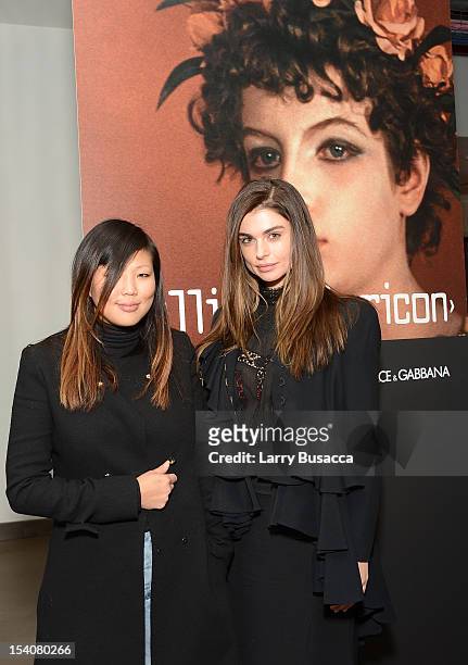 Nellie Kim and Aimee Osbourne attend a private screening of the restored "Fellini Satyricon" hosted by Dolce & Gabbana at the 50th New York Film...