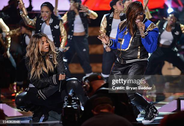 Ciara and Missy Elliott perform onstage at BET's Black Girls Rock 2012 at Paradise Theater on October 13, 2012 in New York City.