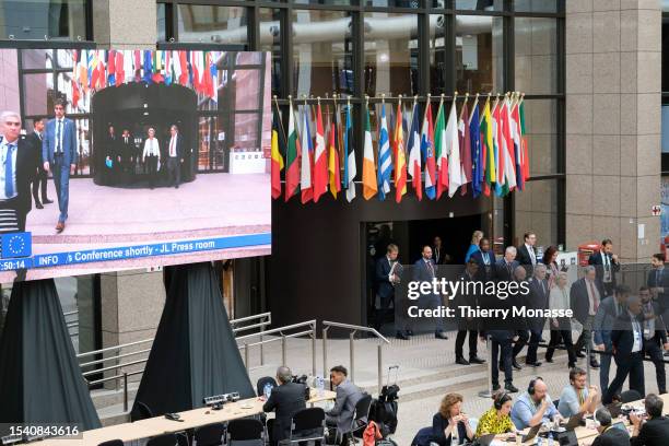 President of the European Council Charles Michel, the President of Argentina Alberto Fernandez, President of the European Commission Ursula von der...