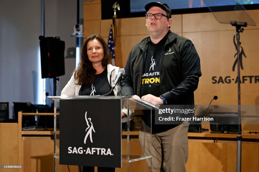 SAG-AFTRA National Board Holds Press Conference For Vote On Recommendation To Call A Strike Regarding The TV/Theatrical Contract
