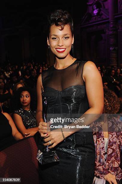 Singer Alicia Keys attends BET's Black Girls Rock 2012 at Paradise Theater on October 13, 2012 in New York City.