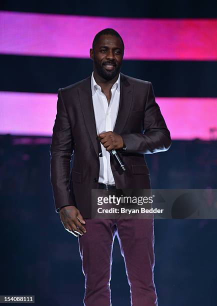 Actor Idris Elba speaks onstage at BET's Black Girls Rock 2012 at Paradise Theater on October 13, 2012 in New York City.