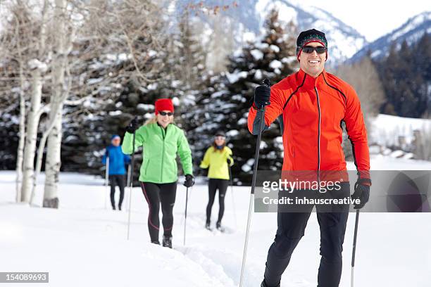 active group back country nordic skiing - 越野滑雪 個照片及圖片檔