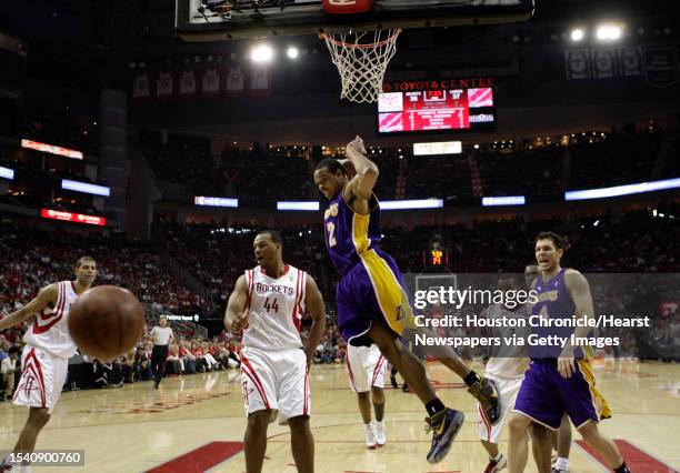 Los Angeles Lakers guard Shannon Brown loses the ball under the basket during first half action in game three of the Western Conference semifinals...