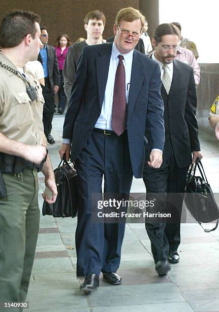 Robert Blake's attorney, Harland Braun, exits the Van Nuys courthouse after a Superior Court commissioner granted Robert Blake's daughter, Delinah,...
