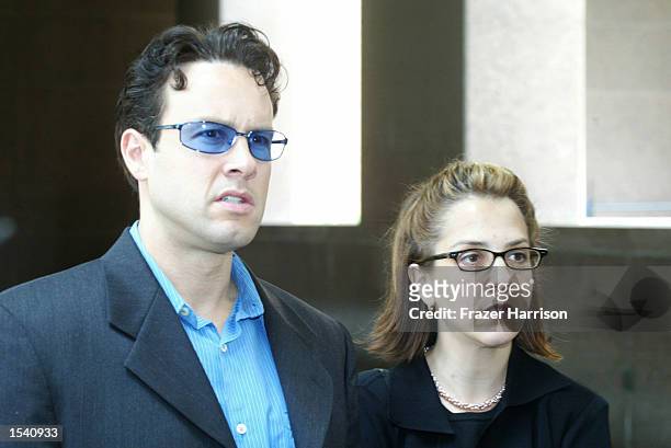 Delinah and Noah Blake, the son and daughter of actor Robert Blake, exit the Van Nuys courthouse after a Superior Court commissioner granted Robert...