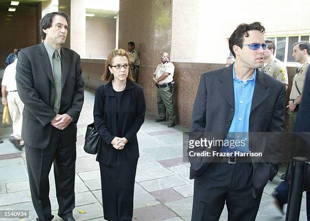 Delinah and Noah Blake , the son and daughter of actor Robert Blake, exit the Van Nuys courthouse after a Superior Court commissioner granted Robert...