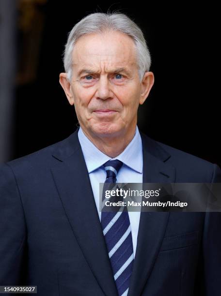 Former Prime Minister Sir Tony Blair attends a Service of Thanksgiving for Admiral The Lord Boyce at Westminster Abbey on July 13, 2023 in London,...