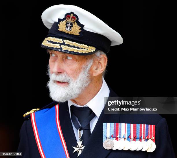 Prince Michael of Kent attends a Service of Thanksgiving for Admiral The Lord Boyce at Westminster Abbey on July 13, 2023 in London, England. Admiral...