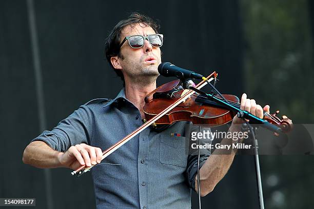 Musician/vocalist Andrew Bird performs in concert during the Austin City Limits Music Festival at Zilker Park on October 13, 2012 in Austin, Texas.