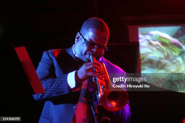 Winter Jazzfest in three different locations in West Village on Saturday night, January 10, 2009.This image;The trumpeter Terence Blanchard of the...